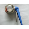 Sanitary Stainless Steel Clamped Butterfly Valve with Plastic Handle